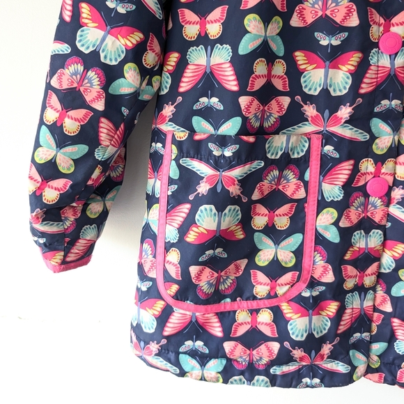 Carter's Butterfly Fleece Raincoat Fall Jacket Size 8 - Picture 7 of 9